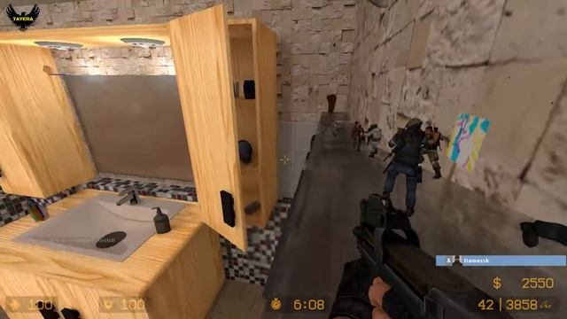 ZOMBIE ESCAPE MOD ON COUNTER-STRIKE: SOURCE, MAP: ZE_bathroom, LEVEL 2, CSS смотреть онлайн