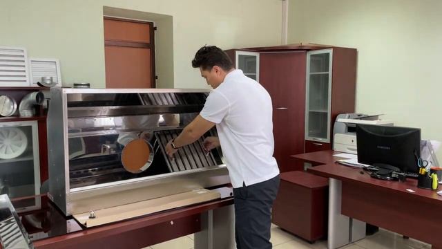 Зонт вытяжной из нержавеющей стали с жироуловителем смотреть онлайн