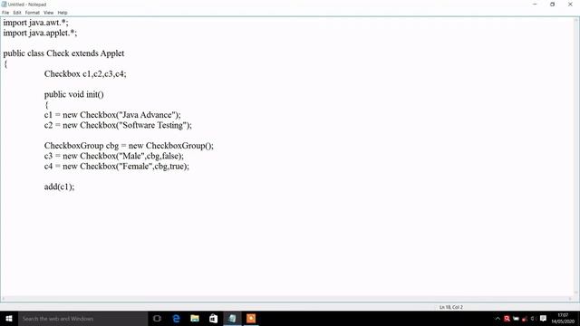 Use of Radio Button and Checkbox in Java смотреть онлайн