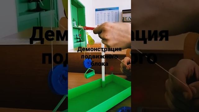 Для урока по физике, демонстрация подвижного блока смотреть онлайн