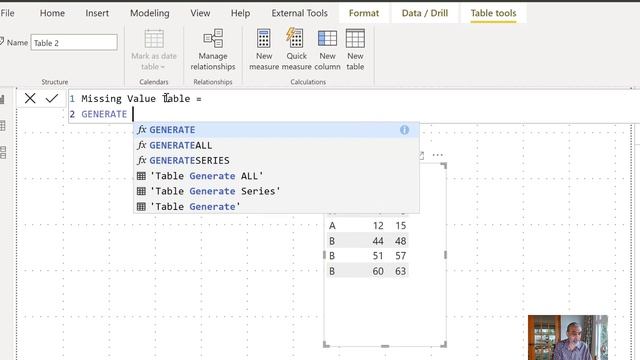 Learn how GENERATE DAX functions help find missing values - Power BI смотреть онлайн