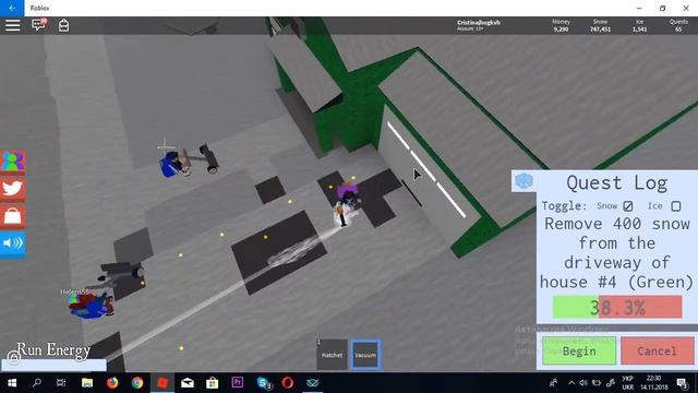 ROBLOX Как научить маму играть в РОБЛОКС Симулятор уборщика снега смотреть онлайн