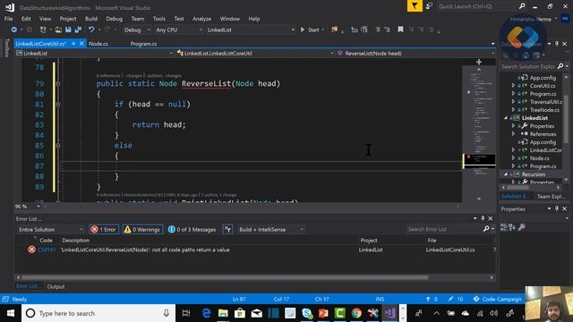 Reverse Linked List in Iterative Manner (Data Structures and Algorithms #30)(Linked List #4) смотреть онлайн