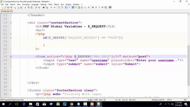 PHP $_request - Superglobals variable English Tutorial смотреть онлайн