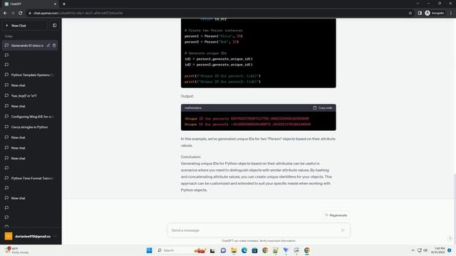 Generate unique ID for python object based on its attributes смотреть онлайн
