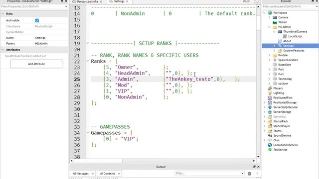 Jak dać komuś admina (HD Admin) w Roblox Studio? | Roblox Studio Tutorial #22 смотреть онлайн