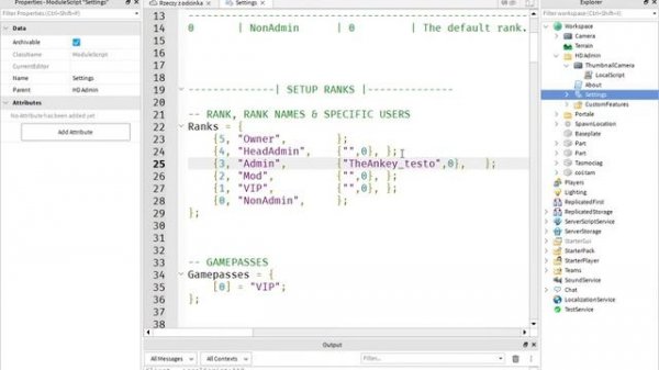 Jak dać komuś admina (HD Admin) w Roblox Studio? | Roblox Studio Tutorial #22