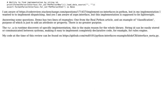 Code Review: Lightweight interface implementation in Python 3 using abstract classes смотреть онлайн
