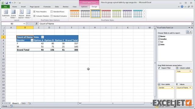 How to group a pivot table by age range смотреть онлайн