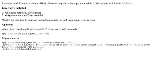 Ubuntu: How to uninstall .deb python module? смотреть онлайн