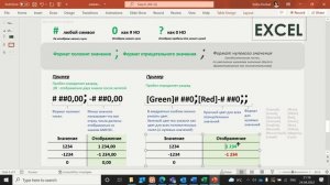 Форматы чисел эксель : как сделать зеленым положительные и красным отрицательные значения и др.