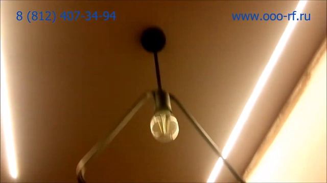 Темный потолок из ГКЛ (ГСП) с автоматическим выключателем на светодиодную ленту смотреть онлайн