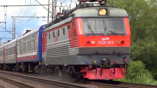 "Напесочил!" Электровоз ЧС2К-810 с пассажирским поездом №116 "Москва - Уфа" смотреть онлайн