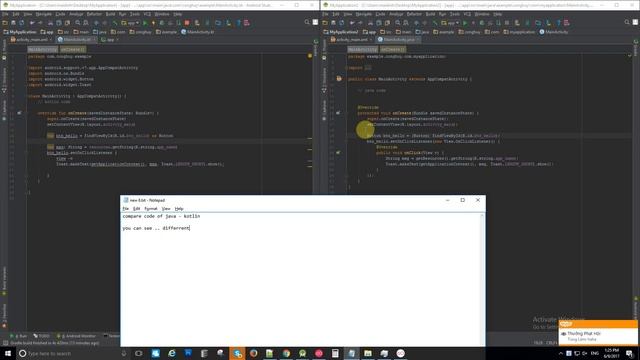 [Android application] Compare code between Kotlin and Java смотреть онлайн