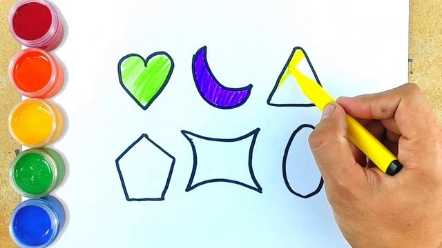 Bolalar uchun shakllar rasm chizish | Рисование фигур для детей | Drawing shapes for children смотреть онлайн