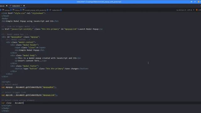 Create Simple Modal Popup using JavaScript and CSS смотреть онлайн