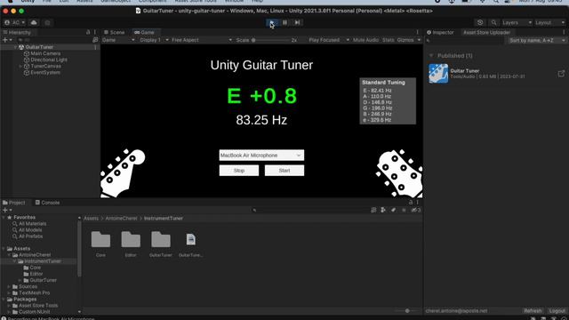 Unity Guitar Tuner - Asset Store trailer смотреть онлайн