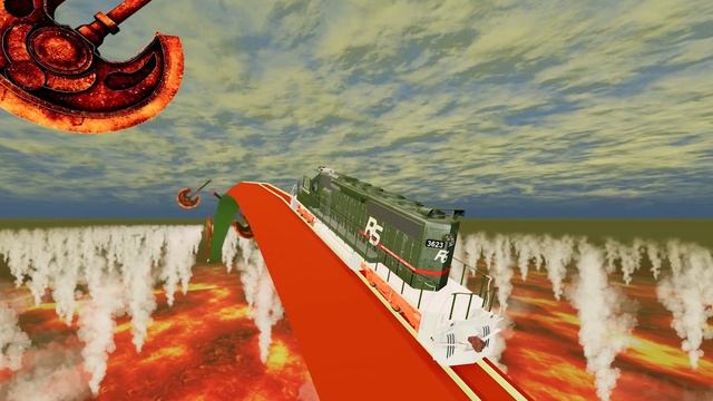 Амереканские горки на поездах с огромными топорами. Гоша и Чич. Крушение машин в Beamng drive. смотреть онлайн