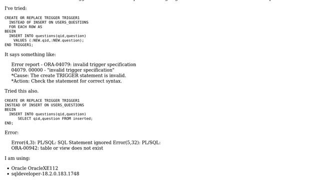 Databases: Creating an insert trigger on views смотреть онлайн