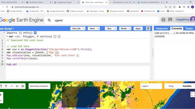 Download ESA Global Land Cover Data for 2020 at 10-m resolution in Google Earth Engine смотреть онлайн