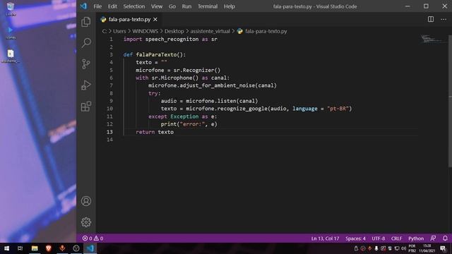 Python | Assistente Virtual pt.2 (Fala para Texto) #SpeechToText #STT #SpeechRecognition смотреть онлайн
