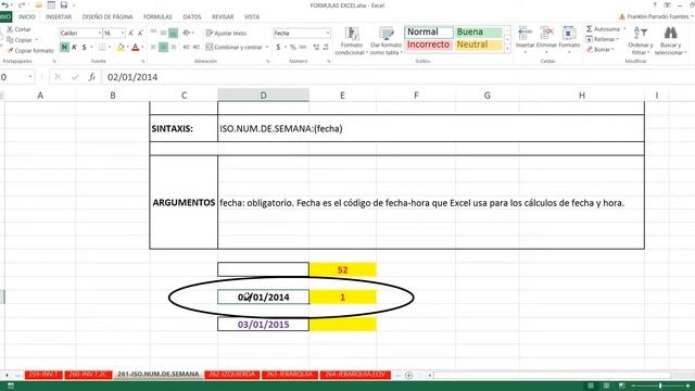 Función ISO.NUM.DE.SEMANA Excel 2013: 261 de 448 HD смотреть онлайн