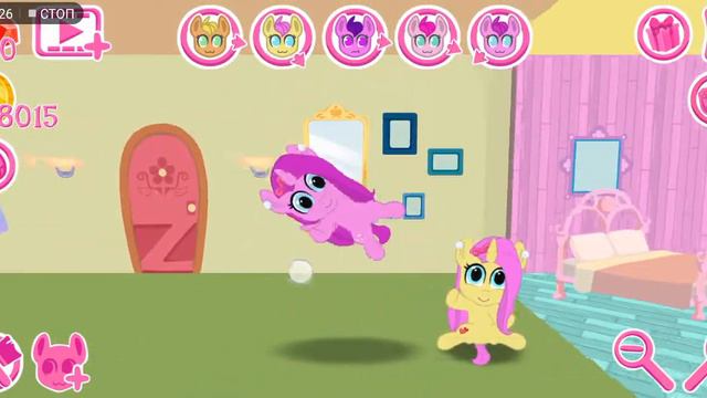Игра моя карманная пони, уход за понняшеми в доме карманной понни, мультик игра для детей. смотреть онлайн