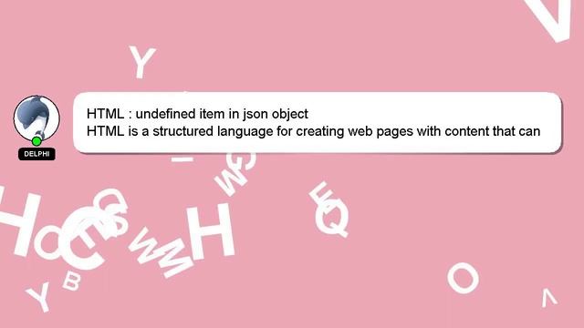 HTML : undefined item in json object смотреть онлайн