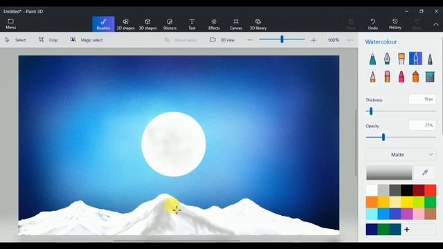 Paint 3D scenery drawing tutorial easy | Paint 3D tutorial | Paint 3D | computer drawing | scenery смотреть онлайн