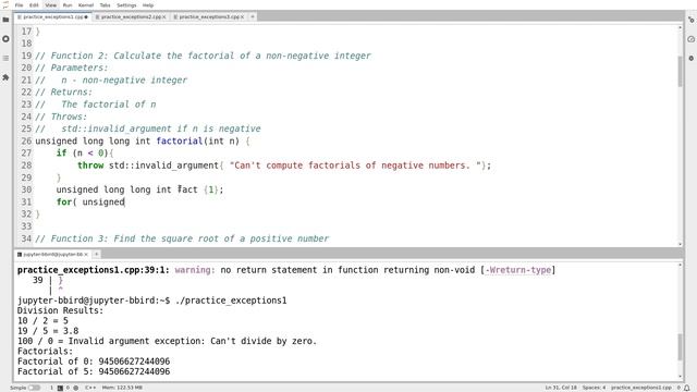 C++ Programming Practice (Fall 2023) - 3.02 - Exceptions I смотреть онлайн