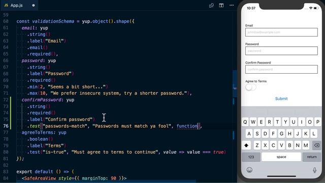 Checking Field Equality | Building and Validating Forms with Formik & Yup смотреть онлайн