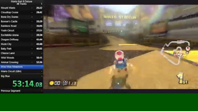 Mario Kart 8 Deluxe, All Tracks, 200cc, No Items Speedrun In 1h 44m 10s