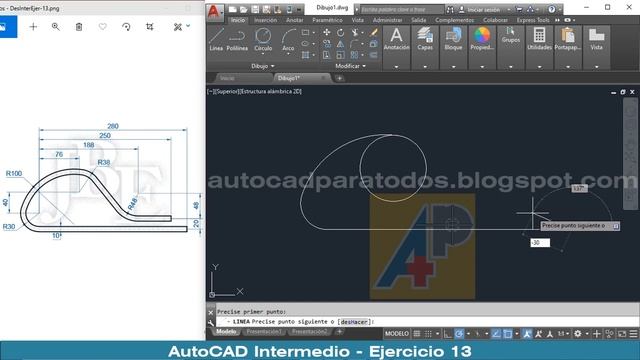 AutoCAD Intermedio - Ejercicio 13 смотреть онлайн
