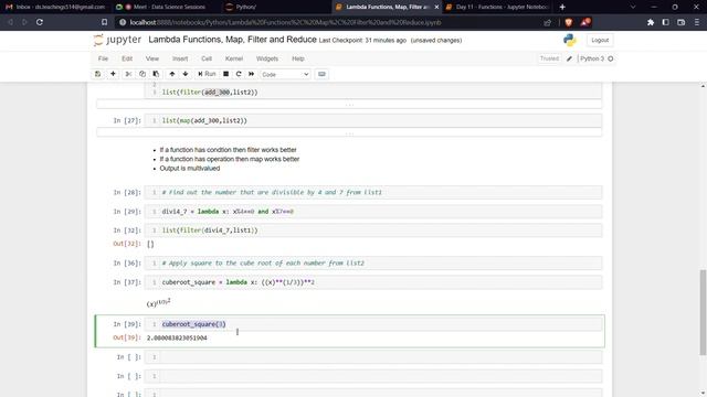 Day 11 Part - 2 Lambda Functions, Map, Filter and Reduce смотреть онлайн
