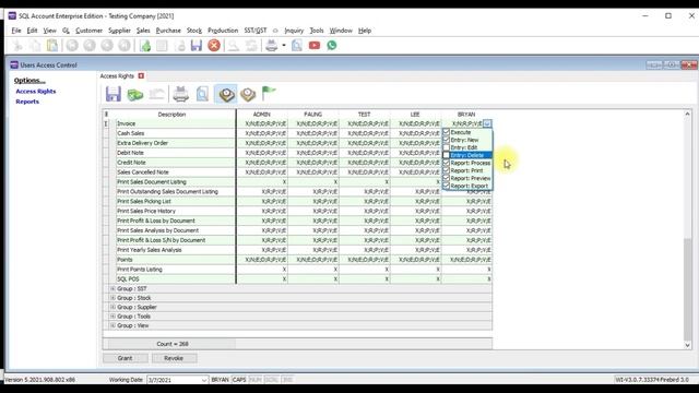 SQL ACCOUNTING SYSTEM TUTORIAL- USER MAINTENANCE -ACCESS CONTROL AND PASSWORD POLICY смотреть онлайн