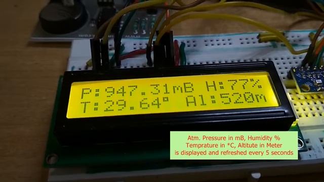 WEATHER DATA LOGGER USING ARDUINO MEGA 2560 and BMP280 смотреть онлайн