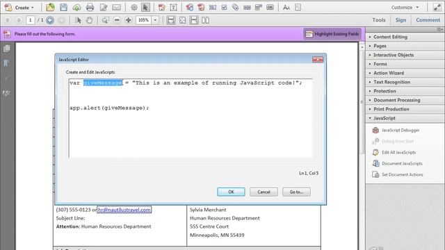 Acrobat XI Tutorial JavaScript Variables смотреть онлайн