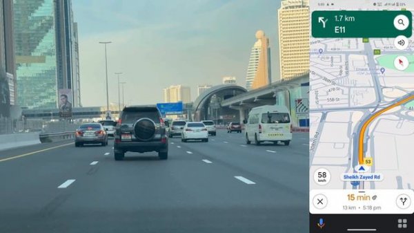 Dubai Drive: Sheikh Zayed Road E11 | Dubai Mall to Deira | Safe Navigation with Google Maps