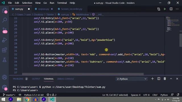 Python tkinter GUI two number addition and subtraction in (Hindi) Python project смотреть онлайн