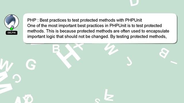PHP : Best practices to test protected methods with PHPUnit смотреть онлайн
