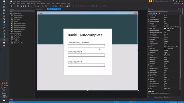 ALL COUNTRIES JSON AUTO- COMPLETE TEXTBOX + STYLES , Bunifu UI смотреть онлайн
