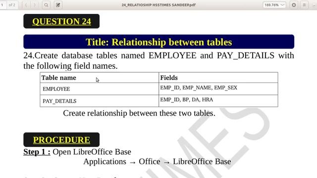 Relationship between tables In Libre Office Base | How to set Relation between tables in Base| 24 смотреть онлайн