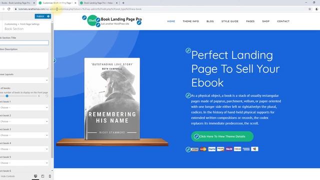 How to Configure Book Section on homepage | Book Landing Page Pro WordPress Theme смотреть онлайн