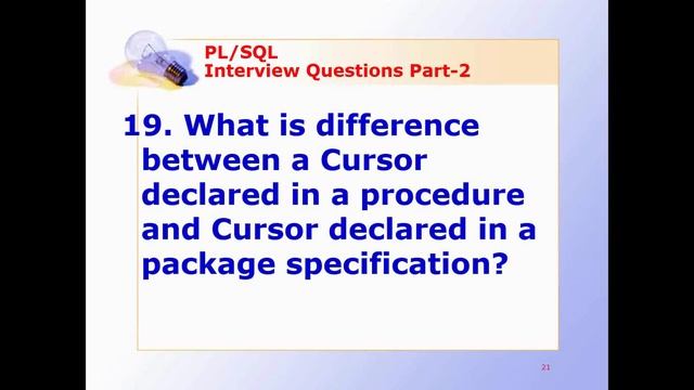 PL / SQL Interview Questions Part 2 смотреть онлайн