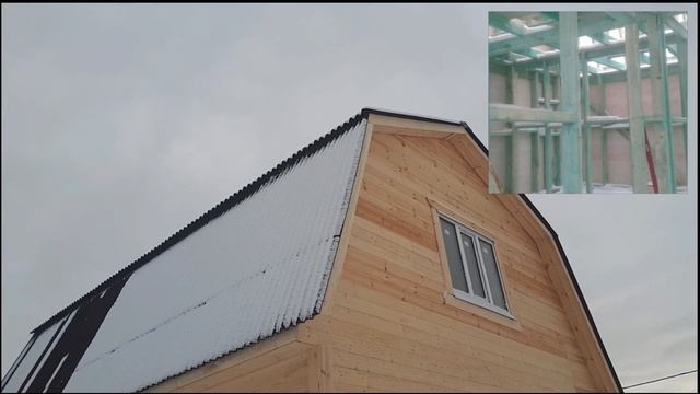 Завершено строительство каркасного дома без внутренней отделки и утепления в Новгородском районе. смотреть онлайн