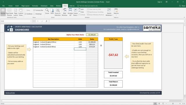 Sports Arbitrage Calculator - Excel Template for Arbitrage Betting смотреть онлайн