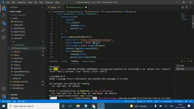 #42 - how to use axios in react (Hindi) | React js Tutorial смотреть онлайн