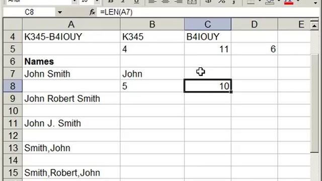 FIND() LEN() LEFT() RIGHT() Functions Extract Text From Cells in Excel Advanced P.1 смотреть онлайн