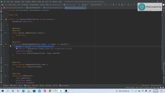 Play Music in Background Android Studio Tutorial & Example смотреть онлайн