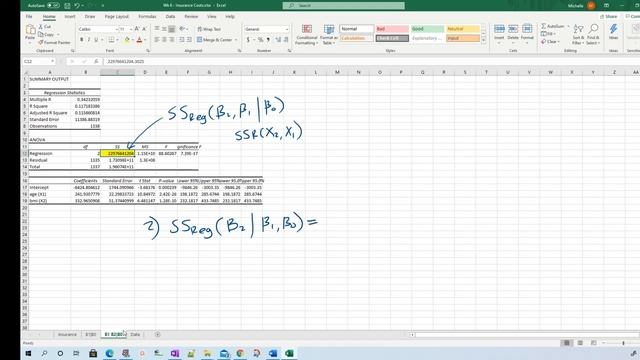 Calculating Extra Sum of Squares Regression in Excel смотреть онлайн